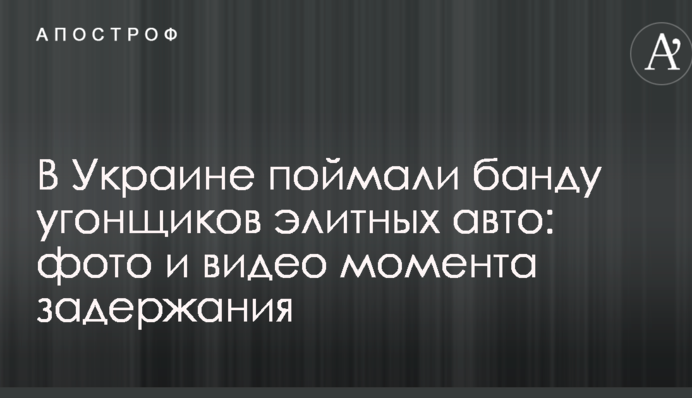 В Украине поймали банду угонщиков элитных авто: фото и видео момента задержания