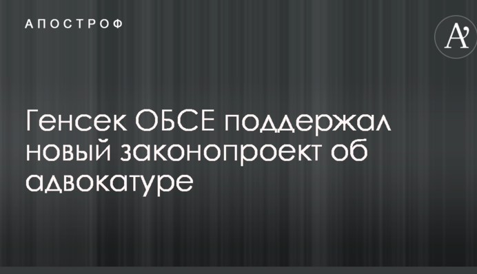 Генсек ОБСЄ підтримав новий законопроект про адвокатуру