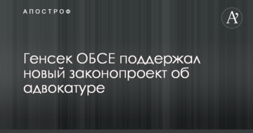 Генсек ОБСЄ підтримав новий законопроект про адвокатуру