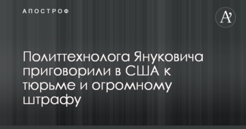 Политтехнолога Януковича приговорили в США к тюрьме и огромному штрафу