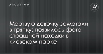 Мертву дівчинку замотали в ганчірку: з'явилося фото страшної знахідки в київському парку