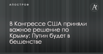 У Конгресі США прийняли важливе рішення щодо Крыму: Путін сказиться