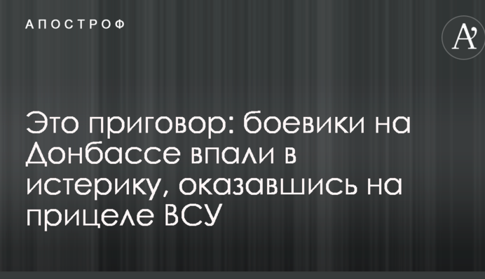 Это приговор: боевики на Донбассе впали в истерику, оказавшись на прицеле ВСУ