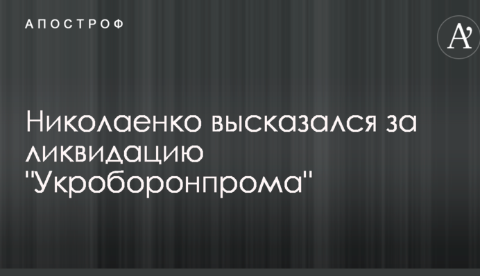 Николаенко высказался за ликвидацию 