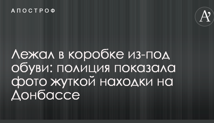Лежав у коробці з-під взуття: поліція показала фото моторошної знахідки на Донбасі
