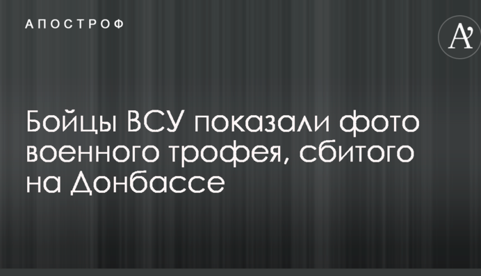 Бійці ВСУ показали фото військового трофею, збитого на Донбасі