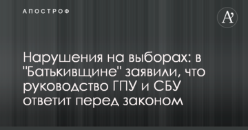 Порушення на виборах: у "Батьківщині" заявили, що керівництво ГПУ та СБУ відповість перед законом