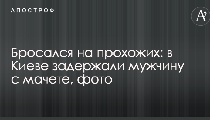 Кидався на перехожих: у Києві затримали чоловіка з мачете, фото