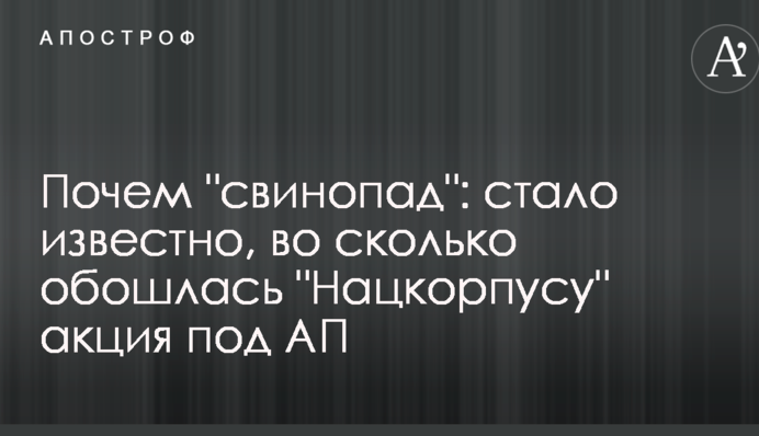 Скільки коштував "свинопад": стало відомо, в яку ціну обійшлася "Нацкорпусу" акція під АП