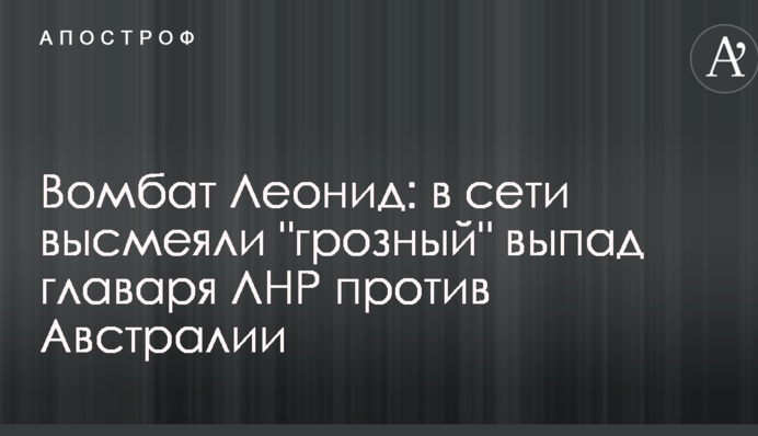 Вомбат Леонид: в сети высмеяли 