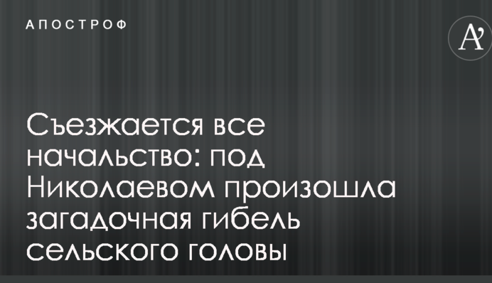 З'їжджається все начальство: під Миколаєвом сталася загадкова загибель сільського голови