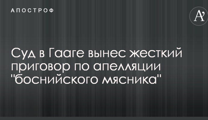 Суд в Гааге вынес жесткий приговор по апелляции "боснийского мясника"