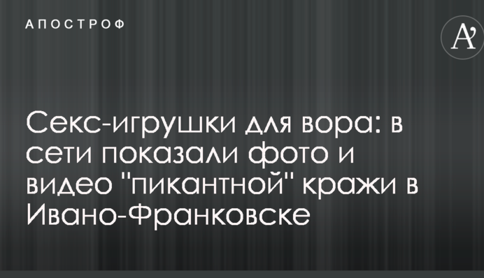 Секс-игрушки для вора: в сети показали фото и видео 