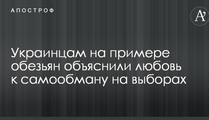 Украинцам на примере обезьян объяснили любовь к самообману на выборах
