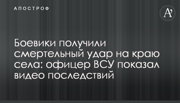 Боевики получили смертельный удар на краю села: офицер ВСУ показал видео последствий
