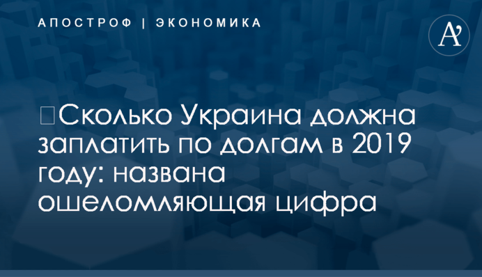 ​Сколько Украина должна заплатить по долгам в 2019 году: названа ошеломляющая цифра