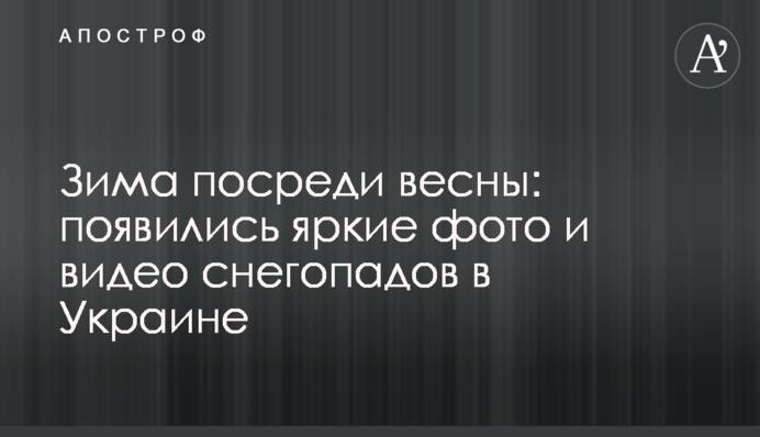 Зима посеред весни: яскраві фото і відео снігопадів в Україні