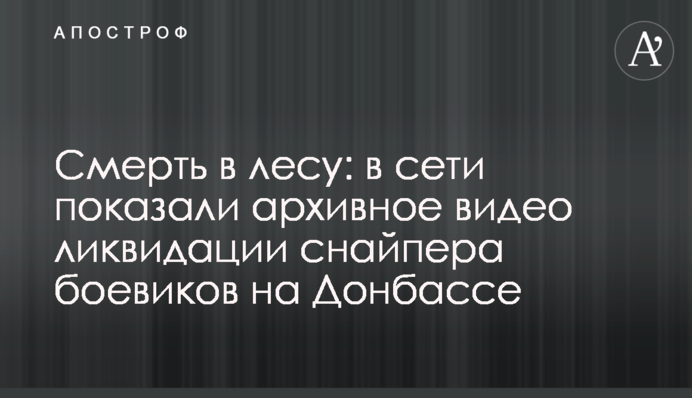 Смерть в лісі: в мережі показали архівне відео ліквідації снайпера бойовиків на Донбасі