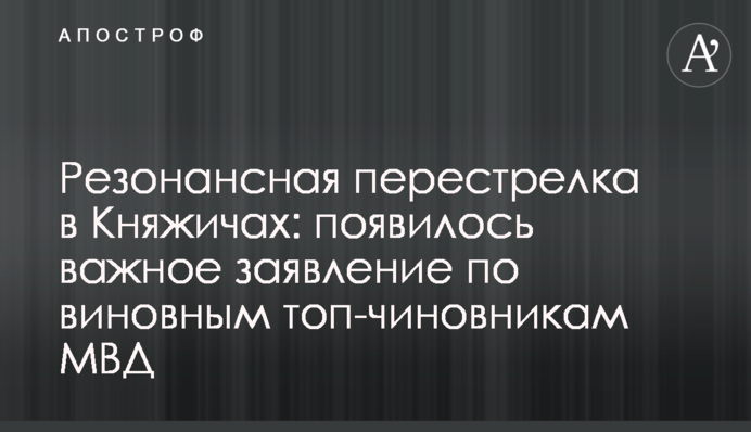 Резонансна перестрілка в Княжичах: з'явилася важлива заява щодо винних топ-чиновників МВС