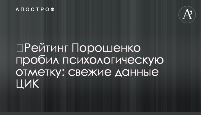 ​Рейтинг Порошенко пробив психологічну позначку: свіжі дані ЦВК