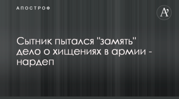 Ситник намагався "зам'яти" справу про розкрадання в армії - нардеп