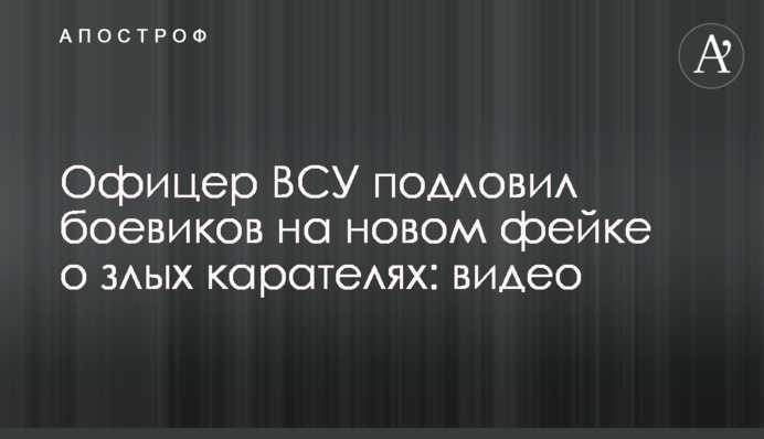 Офіцер ЗСУ підловив бойовиків на новому фейку про злих карателів: відео