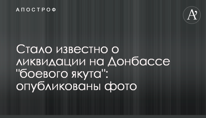 Стало известно о ликвидации на Донбассе 