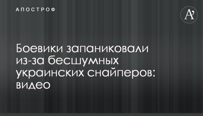 Бойовики запанікували через безшумних українських снайперів: відео