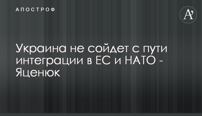 Украина не сойдет с пути интеграции в ЕС и НАТО - Яценюк