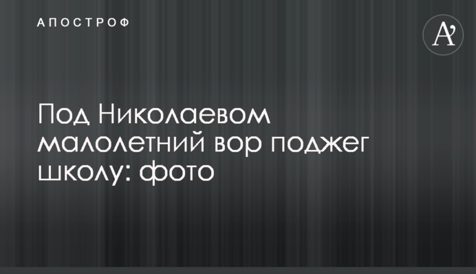 Під Миколаєвом малолітній злодій підпалив школу: фото