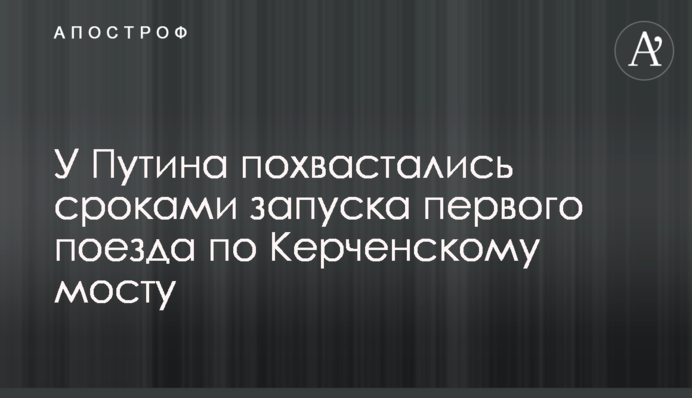 ​У Путина похвастались сроками запуска первого поезда по Керченскому мосту: свежее фото