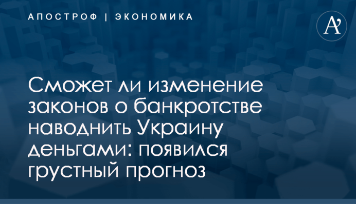 ​Сможет ли изменение законов о банкротстве наводнить Украину деньгами: появился грустный прогноз