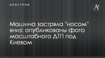 Машина застрягла "носом" вниз: опубліковано фото масштабної ДТП під Києвом