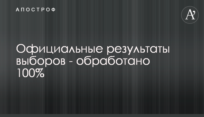 Офіційні результати виборів - опрацьовано 100%