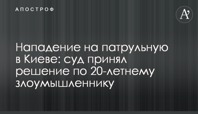Напад на патрульну в Києві: суд ухвалив рішення по 20-річному зловмиснику