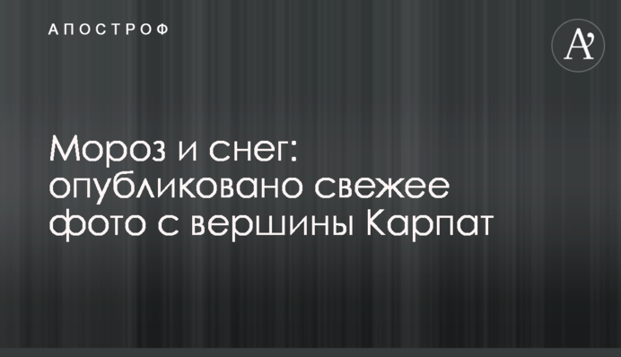 Мороз и снег: опубликовано свежее фото с вершины Карпат