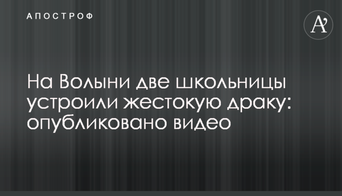На Волыни две школьницы устроили жестокую драку: опубликовано видео