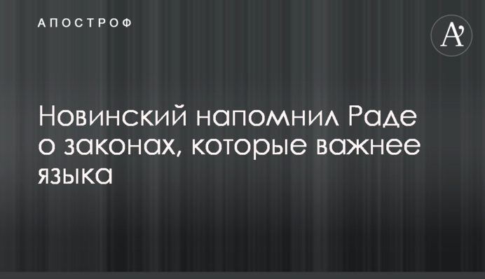 Новинский напомнил Раде о законах, которые важнее языка