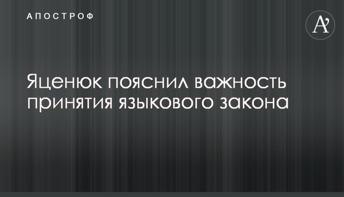 Яценюк пояснил важность принятия языкового закона
