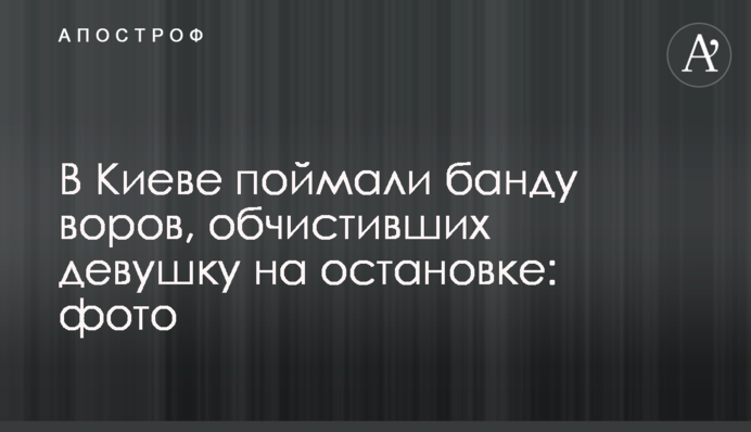 У Києві зловили банду злодіїв, які обчистили дівчину на зупинці: фото