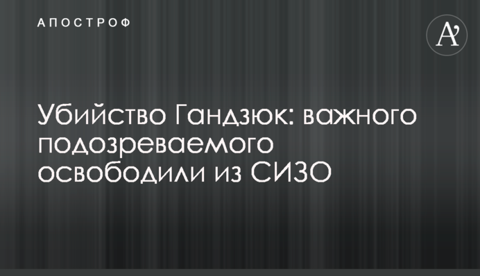 Убийство Гандзюк: важного подозреваемого освободили из СИЗО
