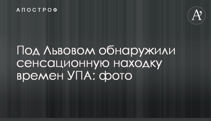 Под Львовом обнаружили сенсационную находку времен УПА: фото