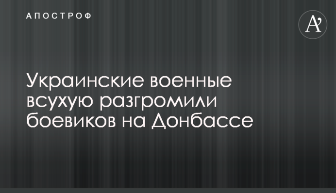 Ukrainian military defeated the militia fighters in Donbas whitewash