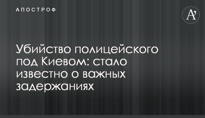 Вбивство поліцейського під Києвом: стало відомо про важливі затримання
