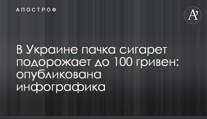 В Украине пачка сигарет подорожает до 100 гривен: опубликована инфографика