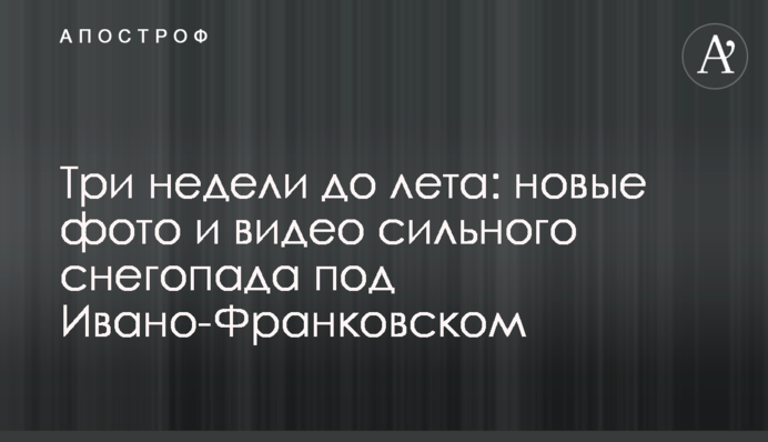 Три недели до лета: новые фото и видео сильного снегопада под Ивано-Франковском