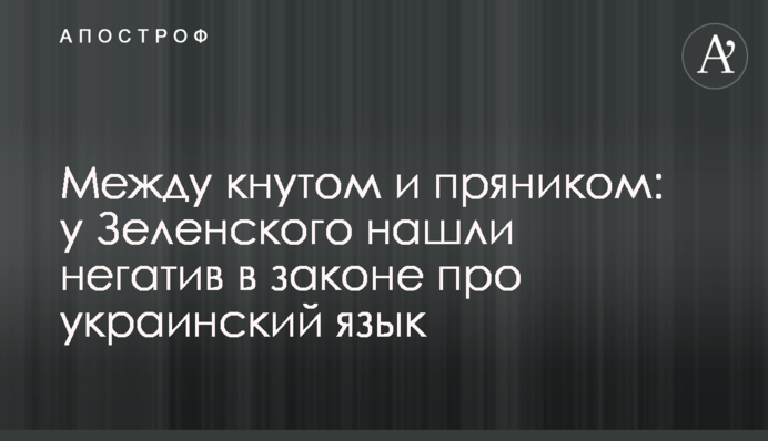 Между кнутом и пряником: у Зеленского нашли негатив в законе про украинский язык