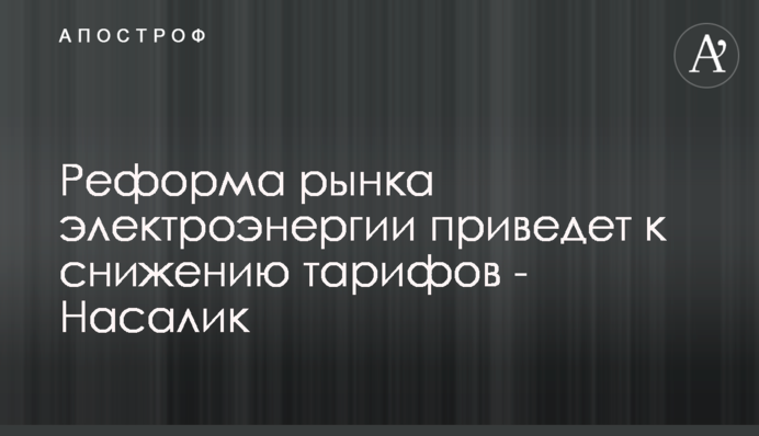 Реформа рынка электроэнергии приведет к снижению тарифов - Насалик