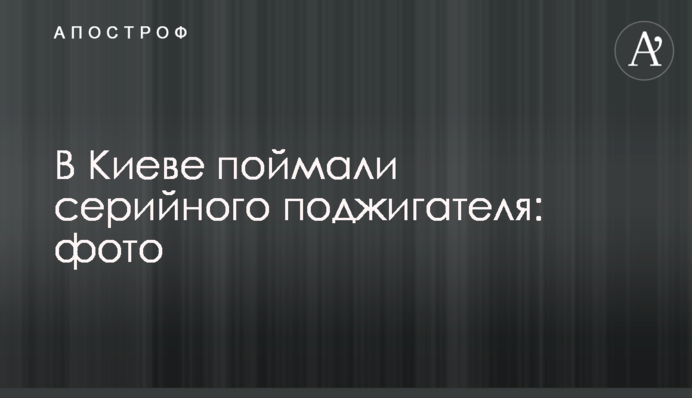 У Києві зловили серійного палія: фото