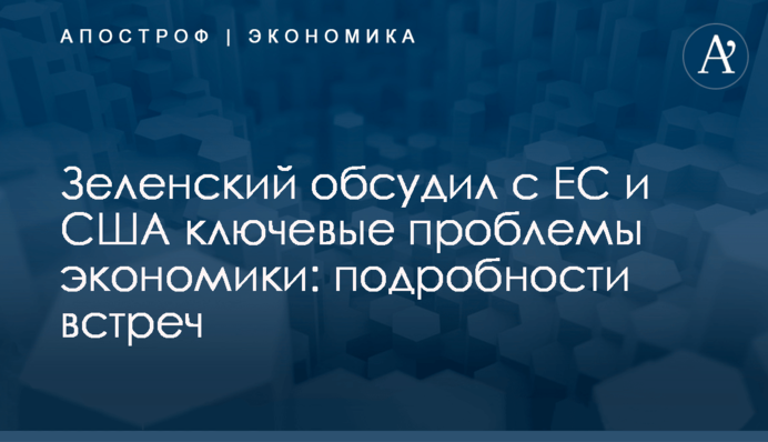 ​Зеленский обсудил с ЕС и США ключевые проблемы экономики: подробности встреч